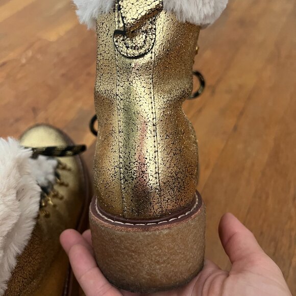 J.Crew Glitter Metallic Winter Boots • Faux Fur Lined • Size 7 - Picture 12 of 14